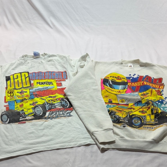 Vintage 90s Pennzoil Racing shirts Lot of 2 Front & Back Graphics Midget racing - Picture 1 of 16